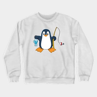 Penguin Fisher Fishing rod Fish Crewneck Sweatshirt